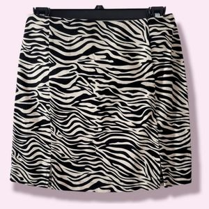 Zebra Print Mini Skirt with Slit